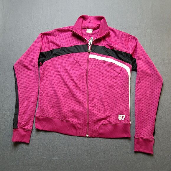 Women’s Nike Full Zip Pullover Pink Black & White Jacket XL 16-18 - Picture 1 of 9